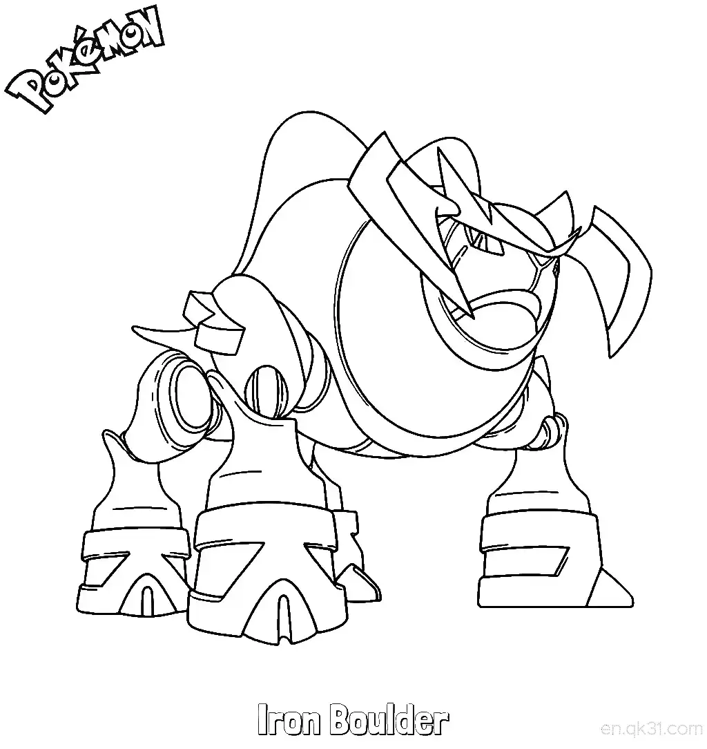Iron Boulder Coloring Page - Free Printable Pokemon Coloring Sheets – Free Printable Coloring Page for Kids and Adults
